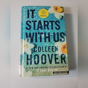 large print Colleen Hoover 'It Starts With Us' Hardcover Book